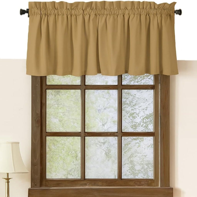 Beige Semi‑Sheer Window Valance Set