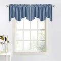 Stone Blue Scalloped Blackout Valance Set