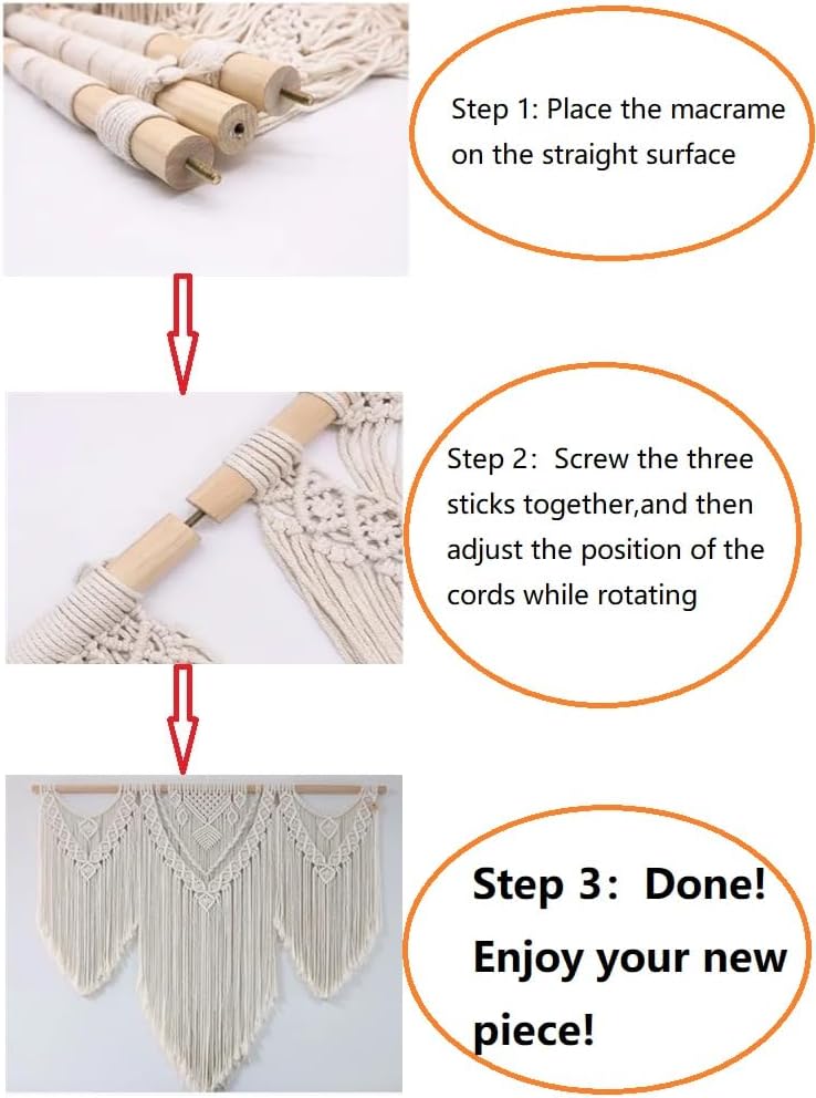 Beige Boho Large Geometric Macrame Wall Decor