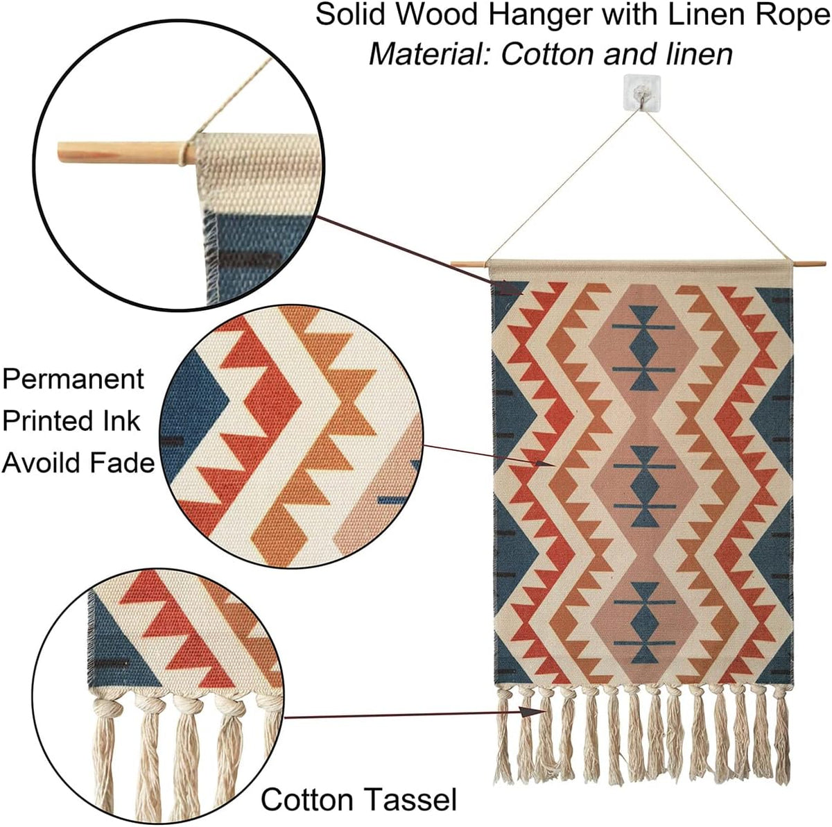 Boho Geometric Macrame Wall Tapestry Decor