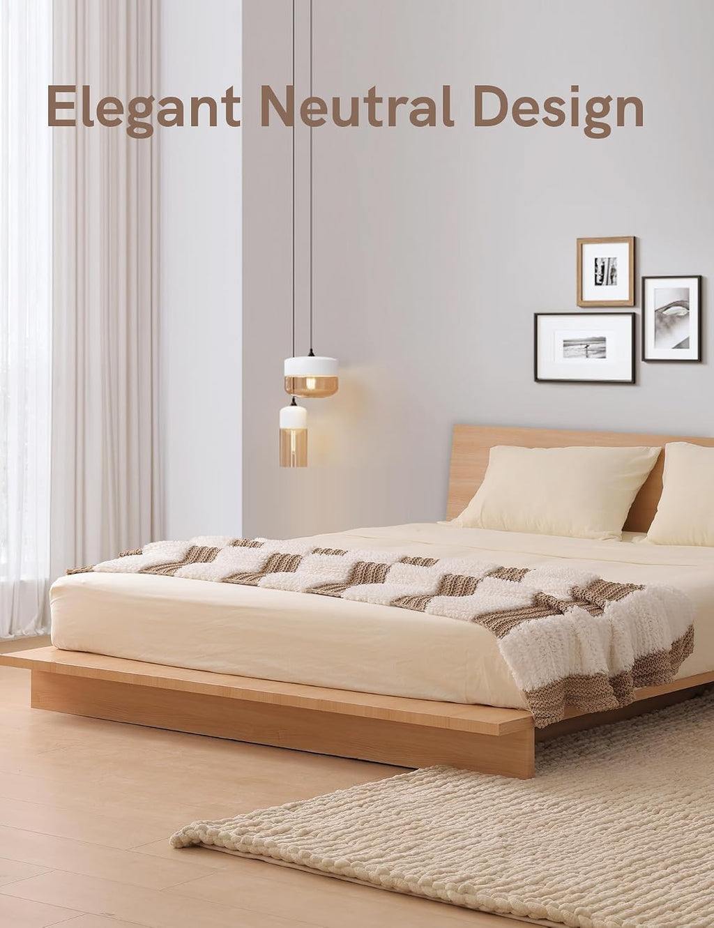 Beige Reversible Fuzzy Knit Throw Blanket
