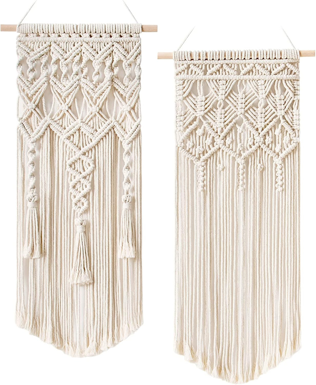 Ivory Boho Woven Macrame Wall Hanging Decor