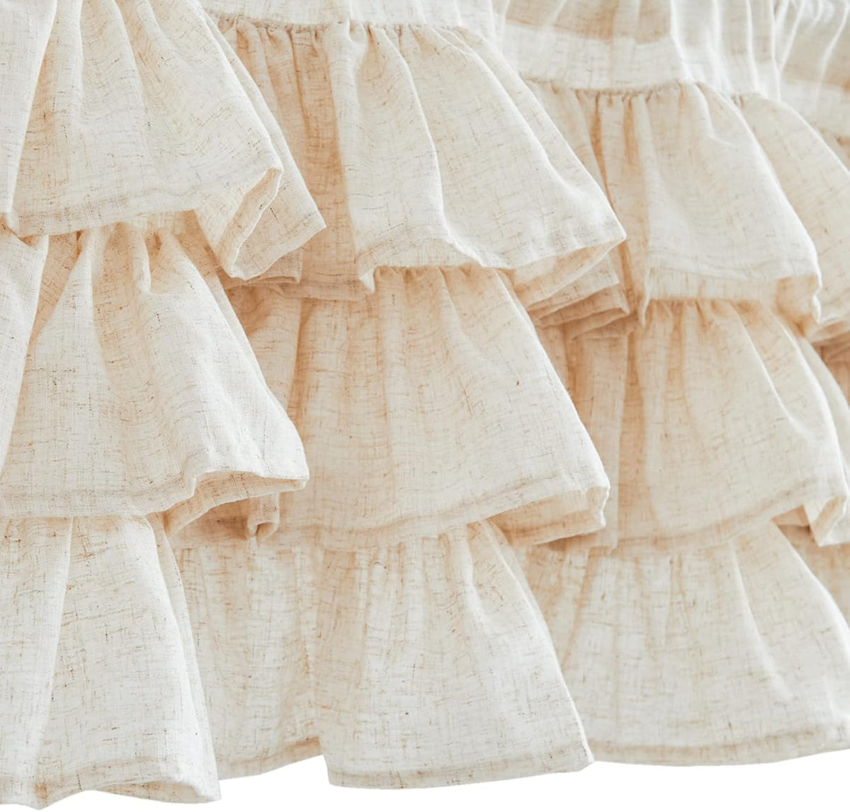 Crude Linen Ruffled Farmhouse Valance