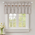 Brown Striped Button Farmhouse Valance