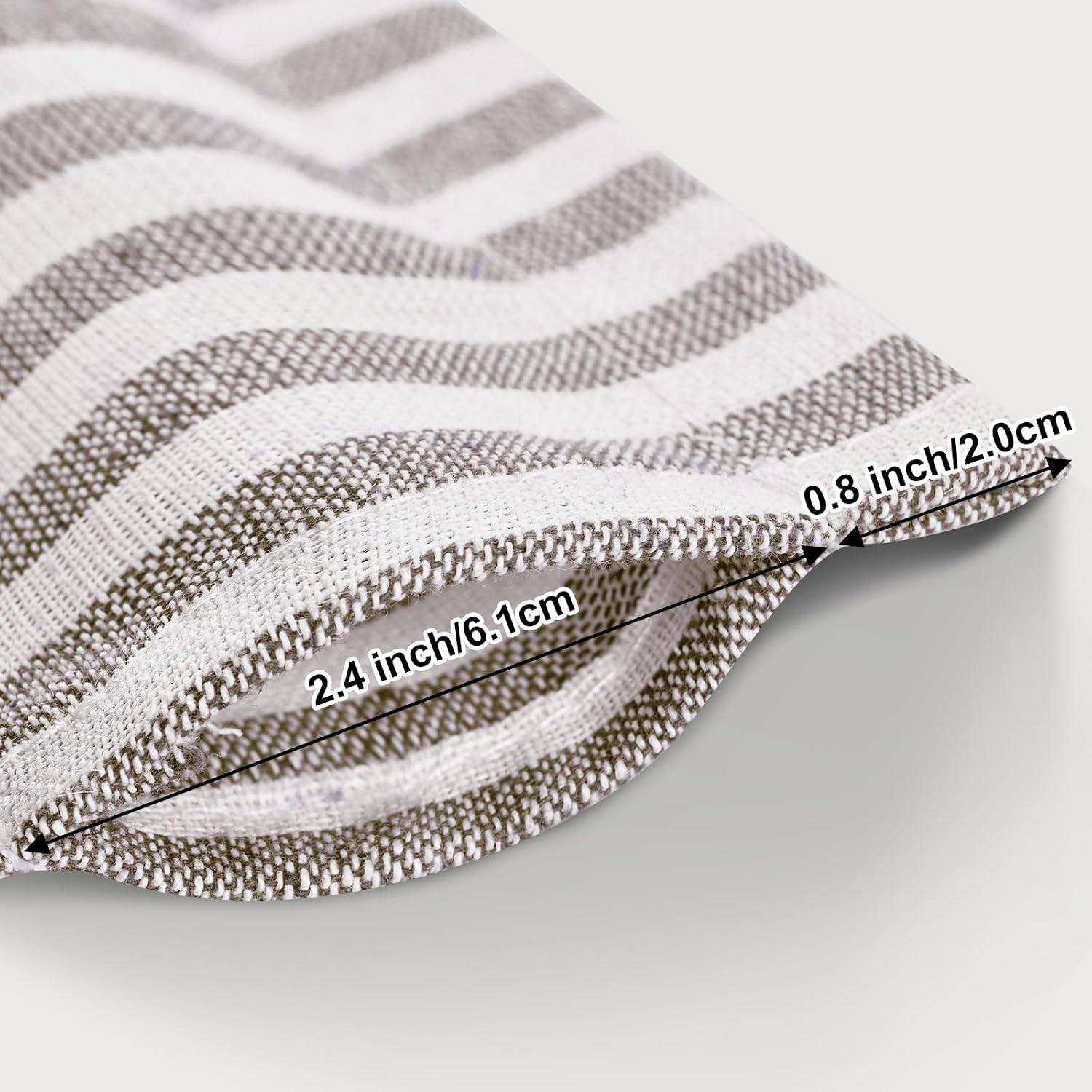 Brown Striped Button Farmhouse Valance