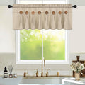 Linen Button Boho Farmhouse Valance