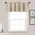 Dark Linen Button Farmhouse Valance