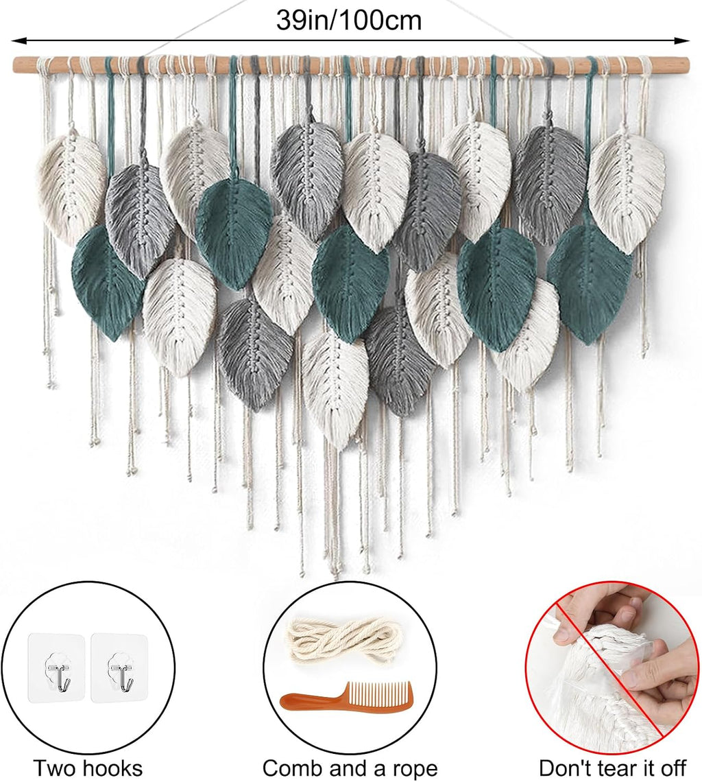 Boho Leaf Handmade Large Macrame Wall Decor