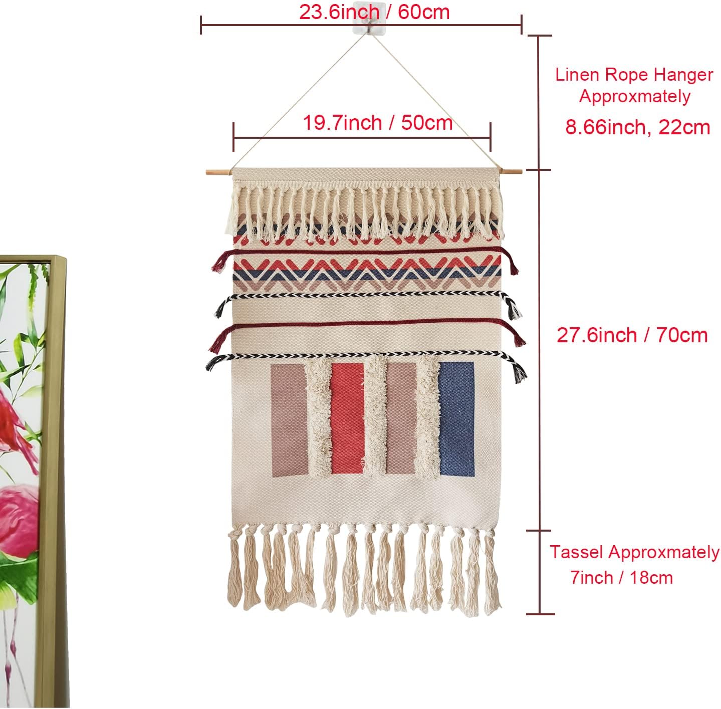 Boho Macrame Woven Wall Hanging Tapestry Art