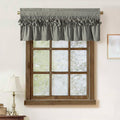 Gray Ruffle Bow Tie Window Valance Set