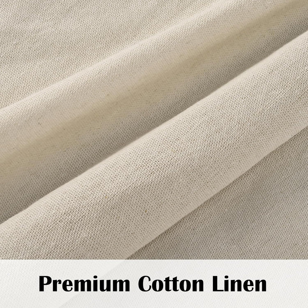 Linen Button Boho Farmhouse Valance