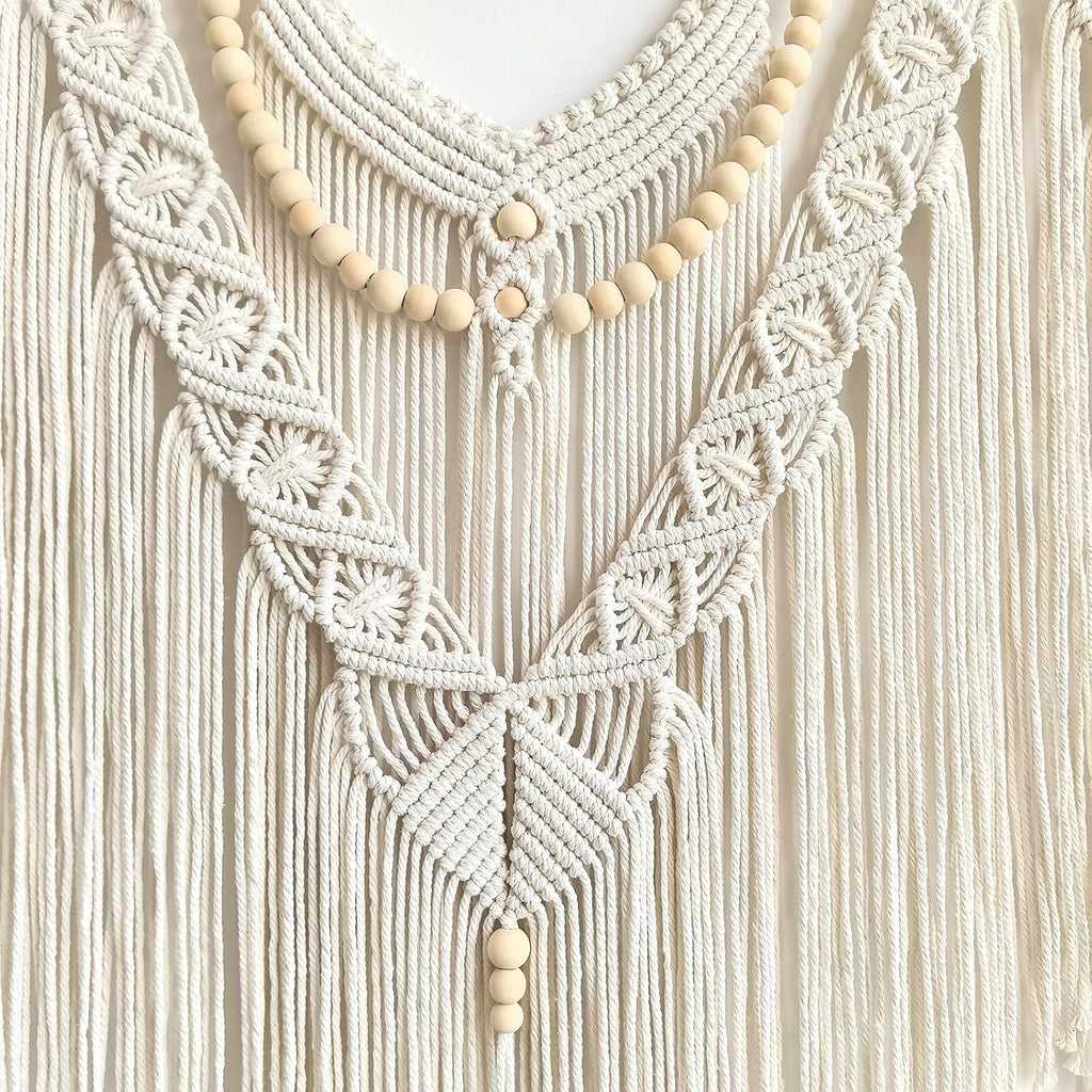 Beige Boho Large Macrame Wall Hanging Decor