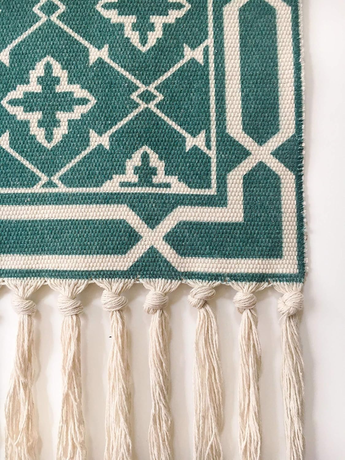 Dark‑Green Boho Macrame Wall Tapestry Decor