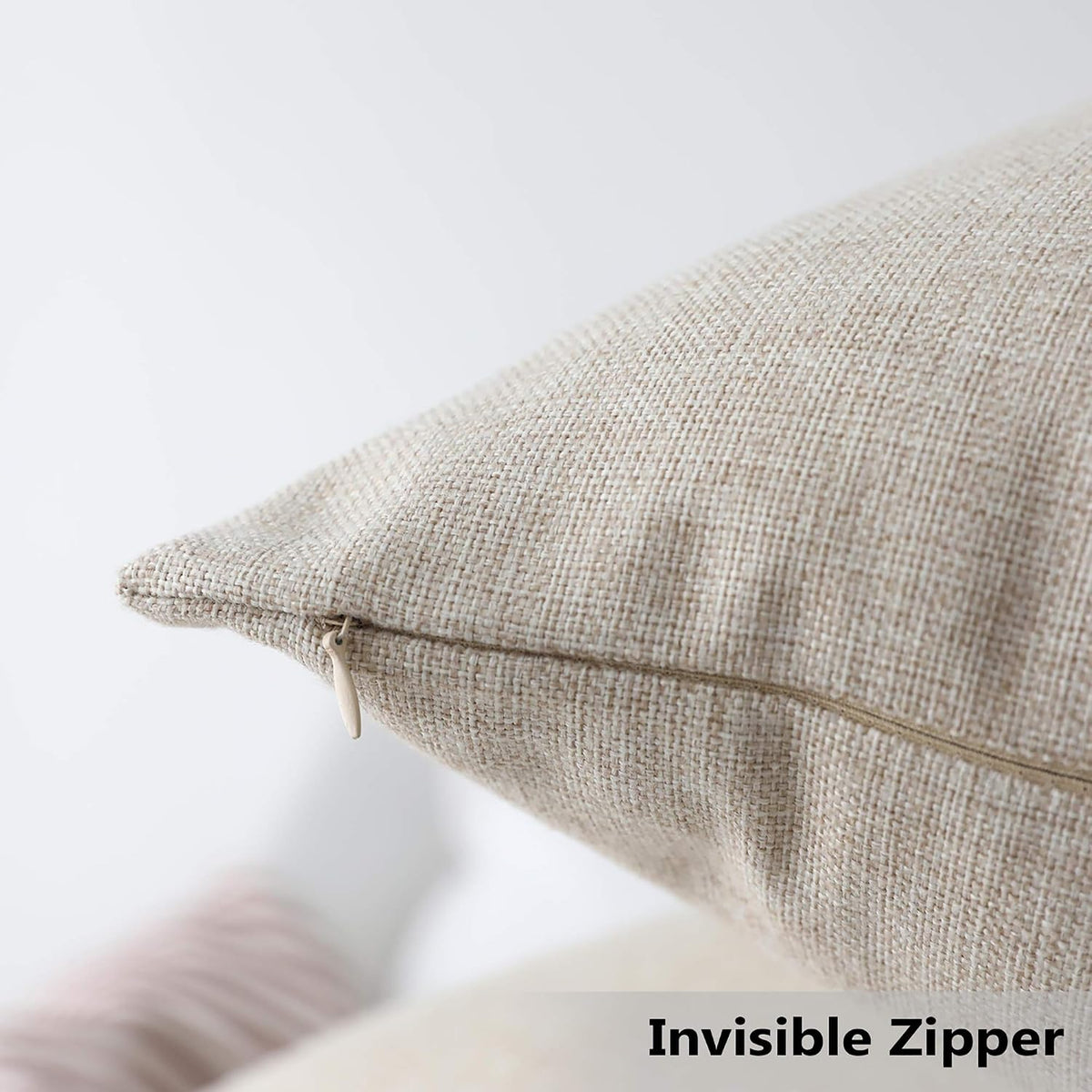 Light Linen Burlap Pillow Sham Set