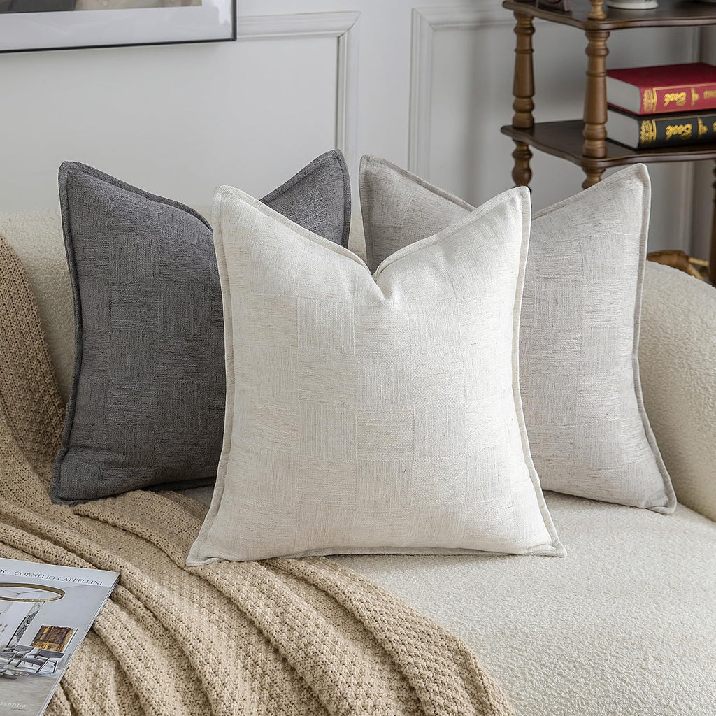 Natural White Linen‑Blend Pillow Cover Set