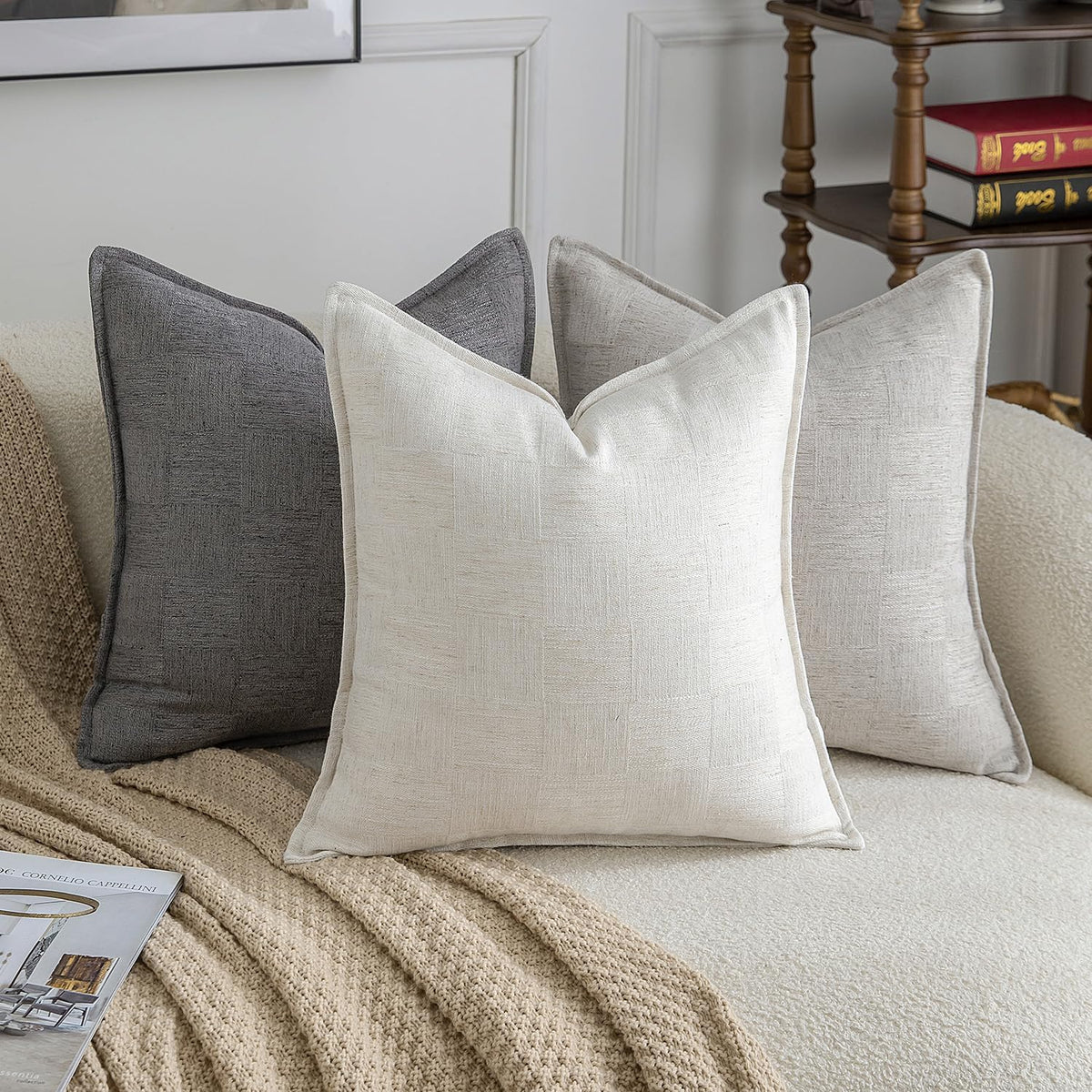 Natural White Linen‑Blend Pillow Cover Set