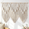 Beige Boho Large Woven Macrame Wall Decor