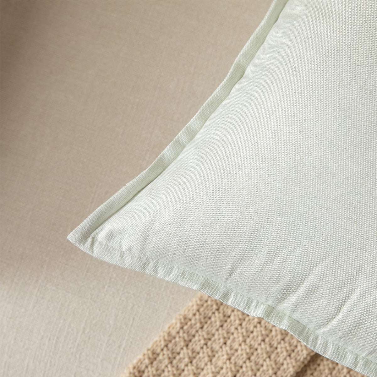 Cream White Linen Pillow Cover Set