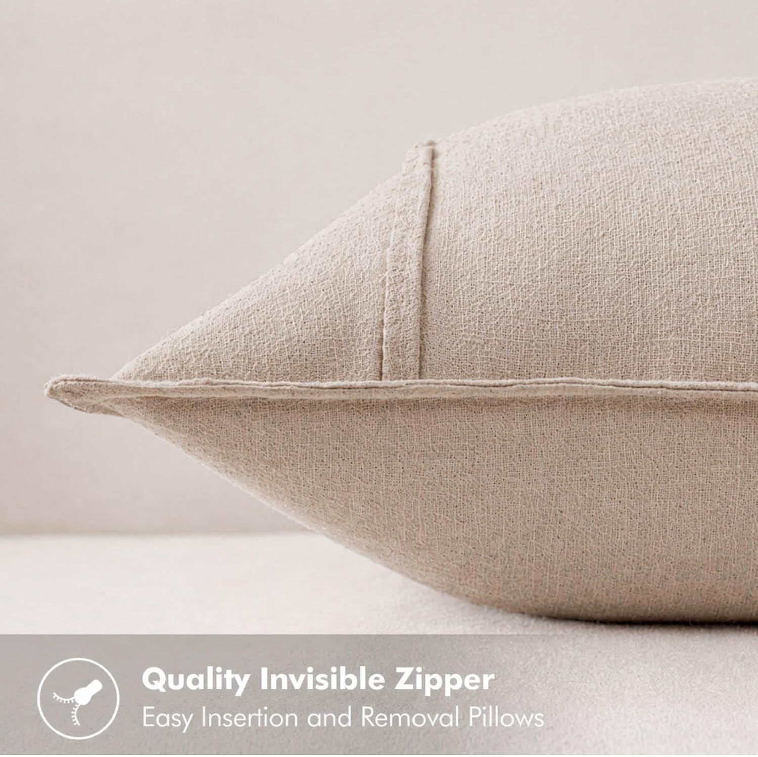 Natural Linen Cotton Pillow Cover Set