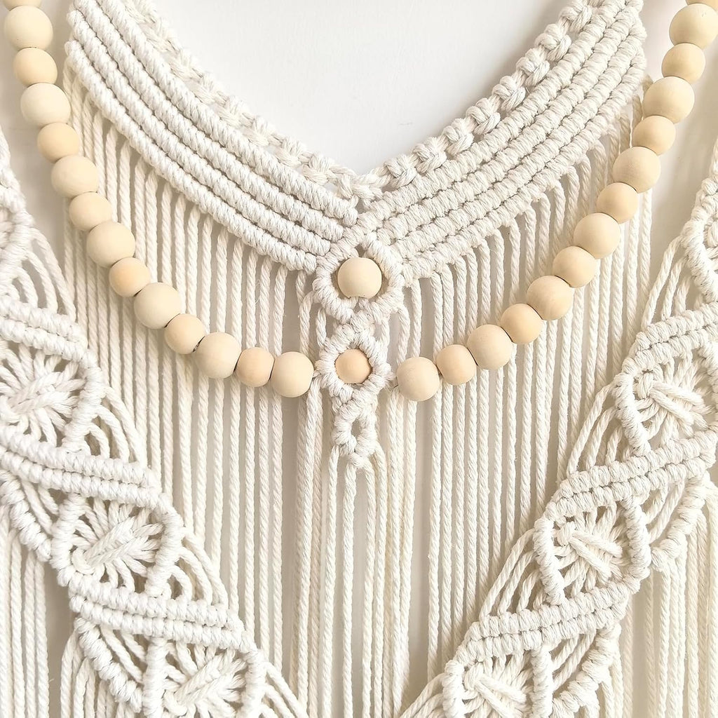 Beige Boho Large Macrame Wall Hanging Decor