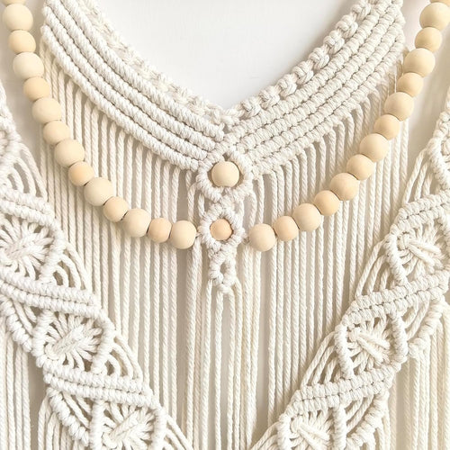 Beige Boho Large Macrame Wall Hanging Decor