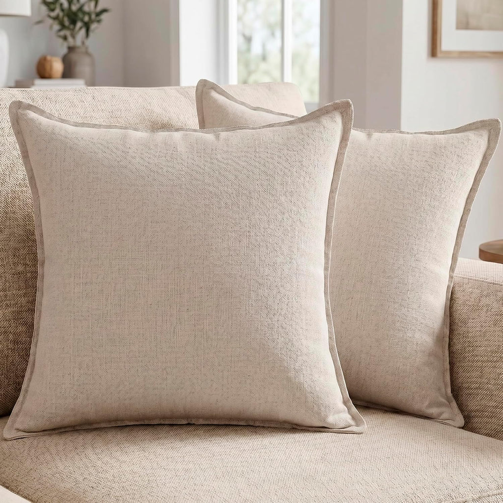 Natural Linen Cotton Pillow Cover Set