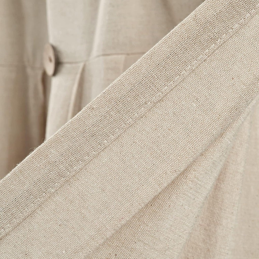 Dark Linen Button Farmhouse Valance