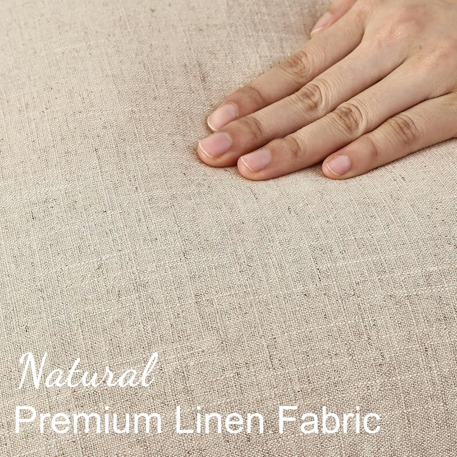 Beige Fringe Linen Pillow Cover Set