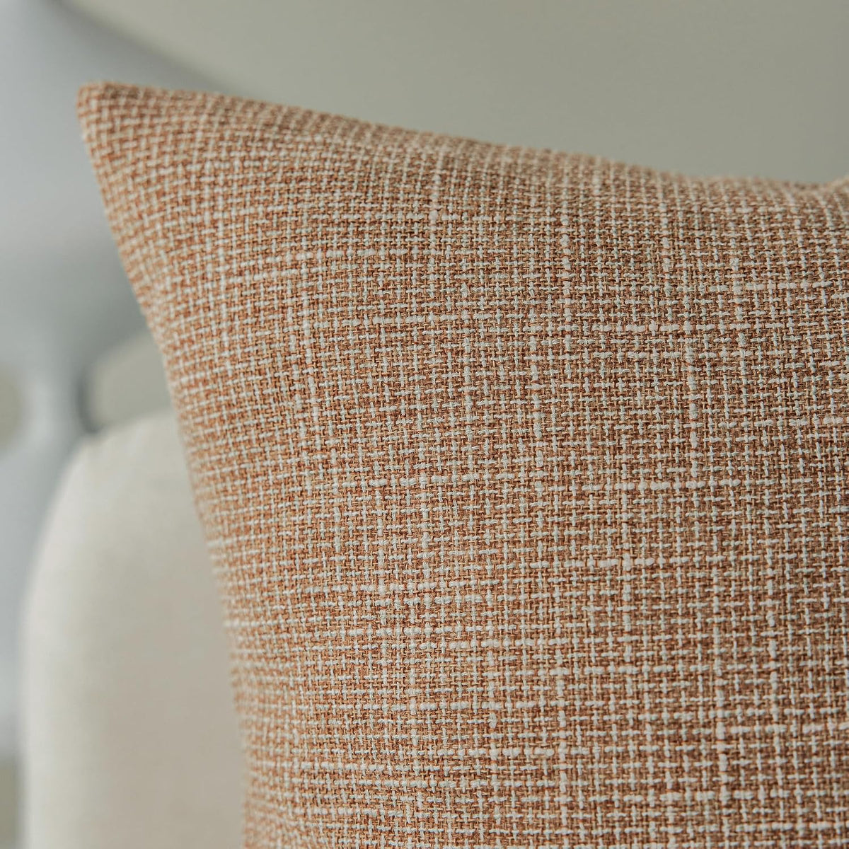 Natural Linen Square Pillow Cover Set