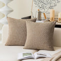 Natural Linen Square Pillow Cover Set